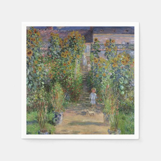 Monet Garden Vetheuil Impressionim Painting Servet (Voorkant)