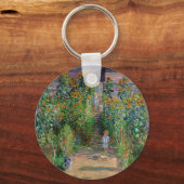 Monet Garden Vetheuil Impressionim Painting Sleutelhanger (Voorkant)