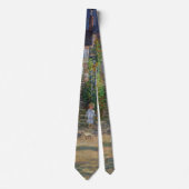 Monet Garden Vetheuil Impressionim Painting Stropdas (Voorkant)