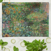Monet Garden Vetheuil Impressionim Painting Theedoek (Gevouwen)