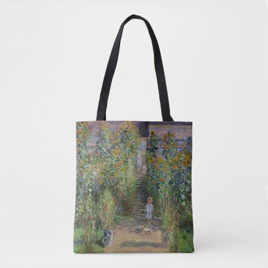 Monet Garden Vetheuil Impressionim Painting Tote Bag (Voorkant)