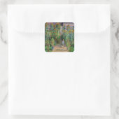 Monet Garden Vetheuil Impressionim Painting Vierkante Sticker (Tas)