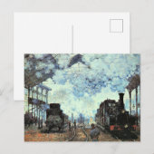 Monet - Gare St. Lazare, Aankomst van de trein Briefkaart (Voorkant / Achterkant)