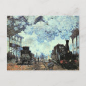 Monet - Gare St. Lazare, Aankomst van de trein Briefkaart (Voorkant)