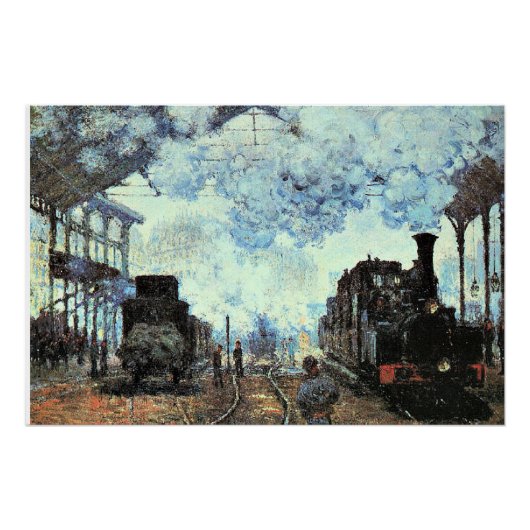 Monet - Gare St. Lazare, Aankomst van de trein Perfect Poster (Voorkant)