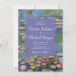 Monet geïnspireerd water lelies bruiloft kaart