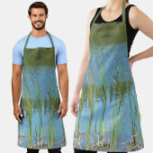 Monet geïnspireerde Cattails Reeds op Lake Blue Schort