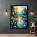 Monet-geïnspireerde Lily Pond bij Sunrise Impressi Perfect Poster<br><div class="desc">Transformeer uw ruimte met deze serene Monet-geïnspireerde lelievijverscène met glanzende posters print, een AI-gegenereerd meesterwerk dat de rustige schoonheid van een zonsopgang boven een watertuin vastlegt. Dit kunstwerk is een levendig eerbetoon aan het impressionisme, met zachte, flikkerende penseelstreken die gloeiende waterlelies, weelderig groen en een glinsterende reflectie van ochtendlicht verbeelden....</div>