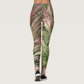 Monet geïnspireerde roze en groene Muhly Grass Abs Leggings (Achterkant)