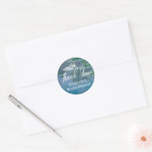 Monet Geïnspireerde Waterlelie Zwanen Kunst Handge Ronde Sticker