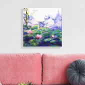 Monet geïnspireerde waterlelies canvas afdruk (Insitu (Woonkamer))