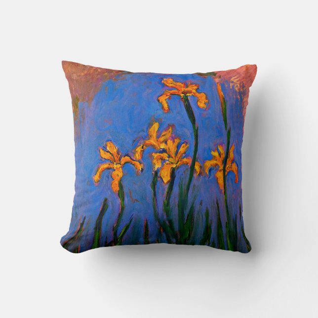 Monet-gele Irises Kussen (Voorkant)