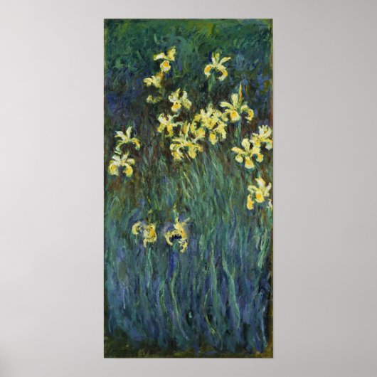 Monet - Gele Irissen Poster (Voorkant)