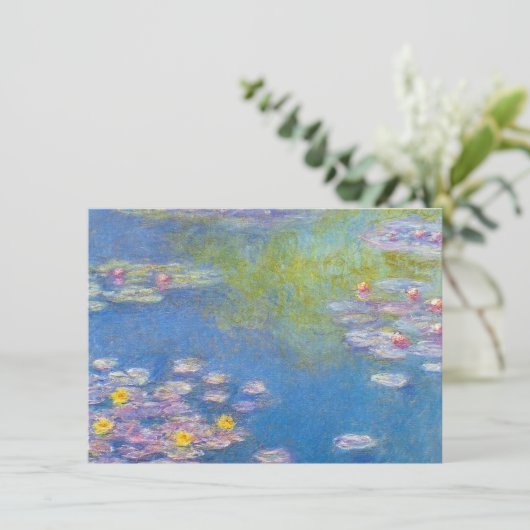 Monet gele watergele uitnodigingen (Staand voorkant)