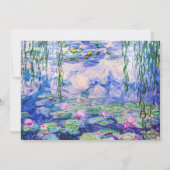 Monet - Gelukkig nieuwjaar en waterlelies vijver Feestdagenkaart (Achterkant)