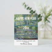 Monet - Happy New Year en Water Lily Passer Briefkaart (Staand voorkant)