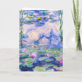 Monet - Happy New Year en Water Lily Passer Feestdagen Kaart (Achterkant)
