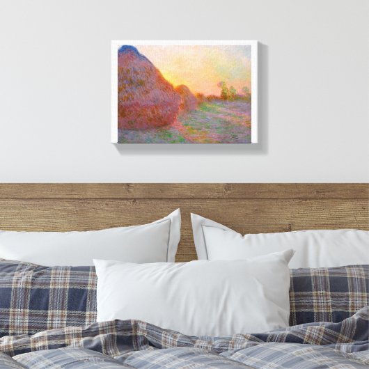 Monet Haystack Canvas Afdruk (Insitu (Slaapkamer))