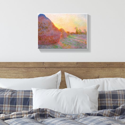 Monet Haystack Canvas Afdruk (Insitu (Slaapkamer))