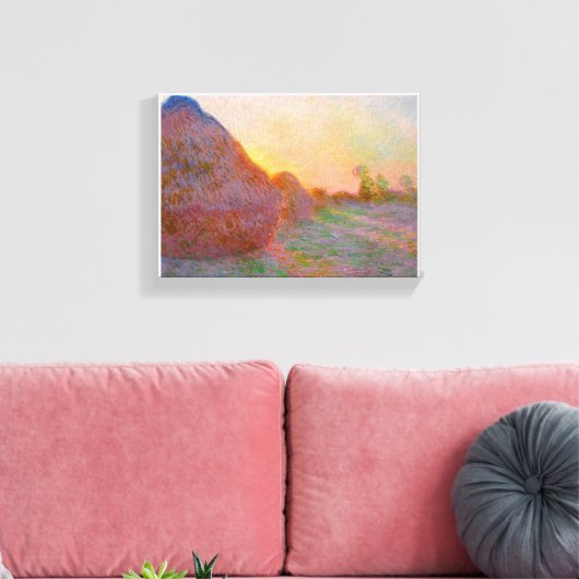 Monet Haystack Canvas Afdruk (Insitu (Woonkamer))