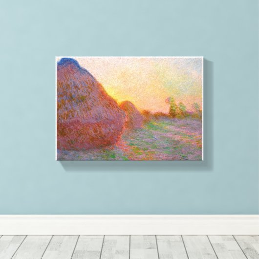 Monet Haystack Canvas Afdruk (Insitu (Houten vloer))