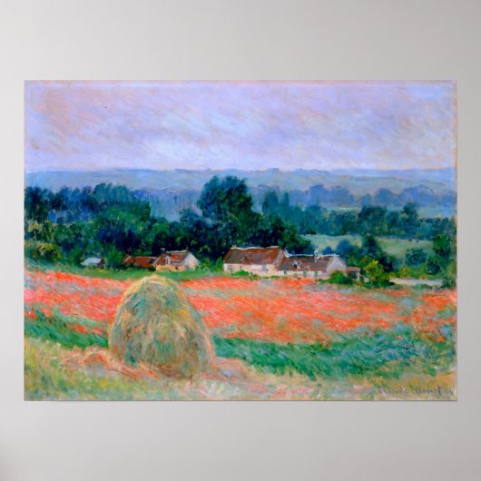 Monet - Haystack op Giverny 1886 Poster (Voorkant)