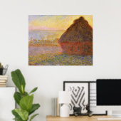 Monet - Haystacks bij zonsondergang - Impressionis Poster (Thuiskantoor)