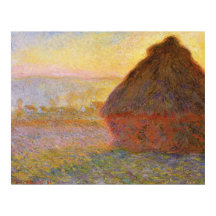 Monet - Haystacks bij zonsondergang - Impressionis