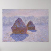 Monet - Haystacks (effect van sneeuw en zon) 1891 Poster (Voorkant)