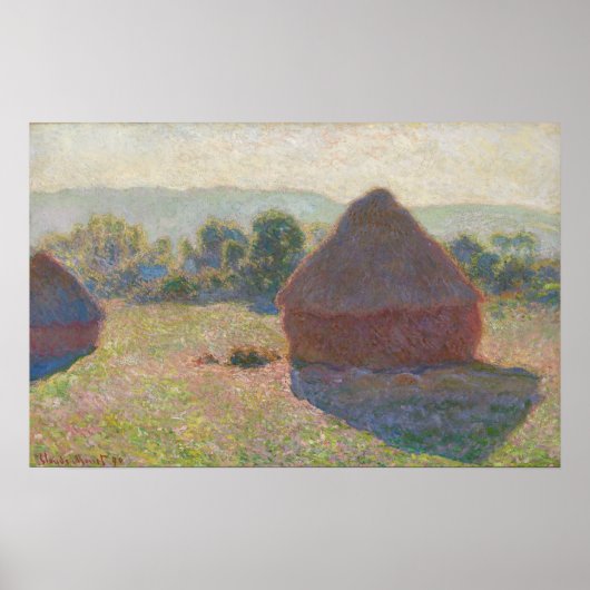 Monet - Haystacks Midday Poster (Voorkant)