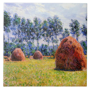 Monet - Haystacks op Giverny, 1884, Tegeltje