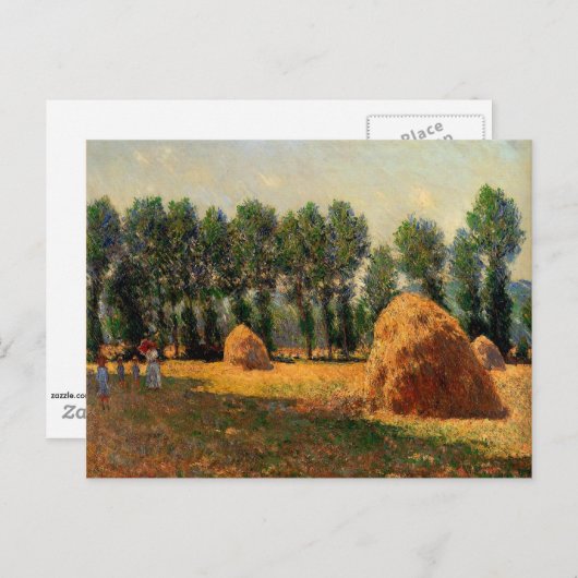 Monet - Haystacks op Giverny, 1885 Briefkaart (Voorkant / Achterkant)