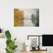 Monet - Herfst op de Seine bij Argenteuil Poster (Thuiskantoor)