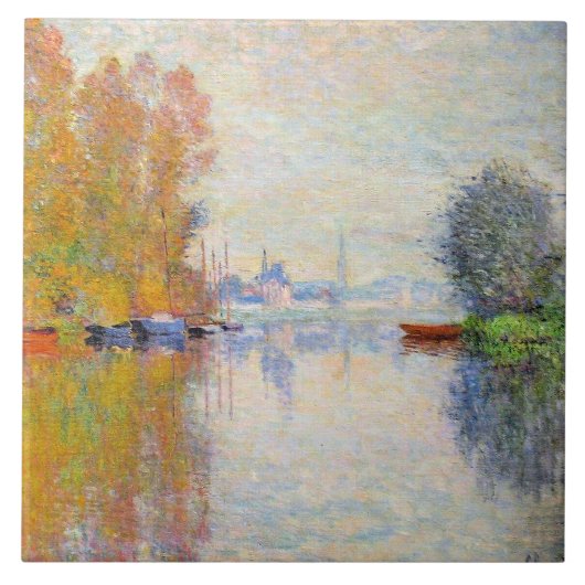 Monet - herfst op de Seine in Argenteuil Tegeltje (Voorkant)