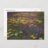 MONET het Briefkaart van Waterlelies 1920 (Voorkant / Achterkant)