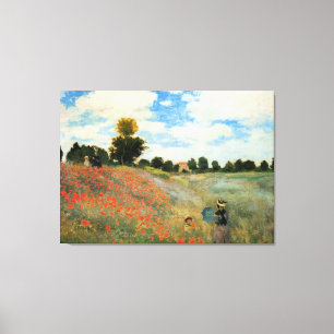 Monet - het Gebied van de Papaver, Argenteuil Canvas Afdruk