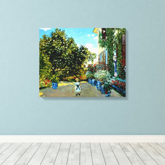 Monet - Het huis van de kunstenaar in Argenteuil Canvas Afdruk (Insitu (Houten vloer))