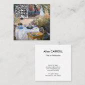 Monet - Het Luncheon, decoratief paneel - QR-code Vierkante Visitekaartje (Voorkant / Achterkant)