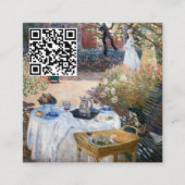Monet - Het Luncheon, decoratief paneel - QR-code Vierkante Visitekaartje (Voorkant)