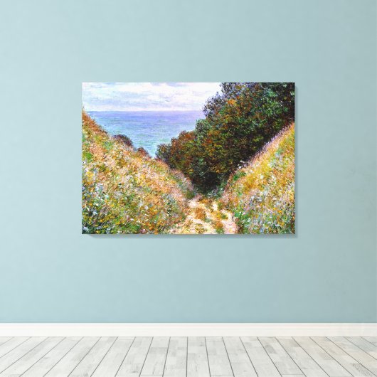 Monet - Het pad bij La Cavee, Pourville Canvas Afdruk (Insitu (Houten vloer))