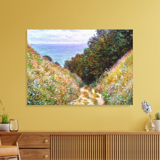 Monet - Het pad bij La Cavee, Pourville Canvas Afdruk (Insitu (Woonkamer))