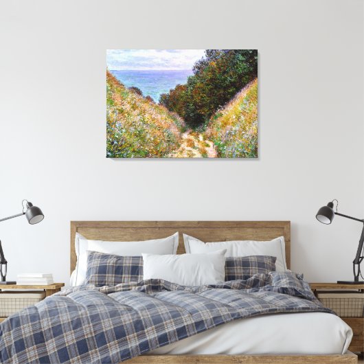 Monet - Het pad bij La Cavee, Pourville Canvas Afdruk (Insitu (Slaapkamer))