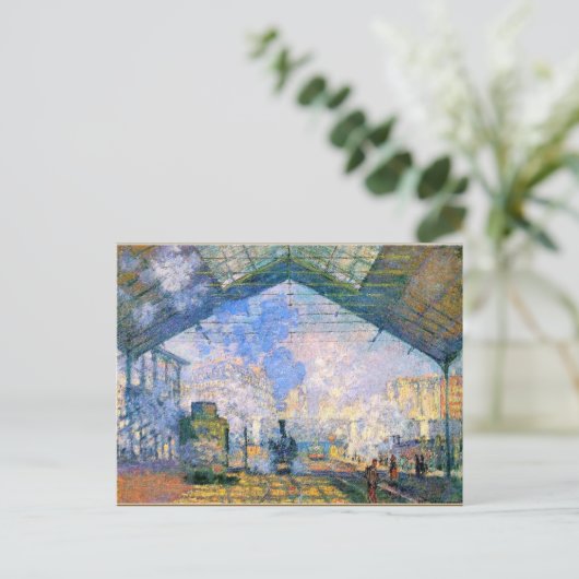 Monet - Het station Saint-Lazare, fijn kunst Briefkaart (Staand voorkant)