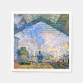 Monet - Het station Saint-Lazare, fijn kunst Servet (Voorkant)