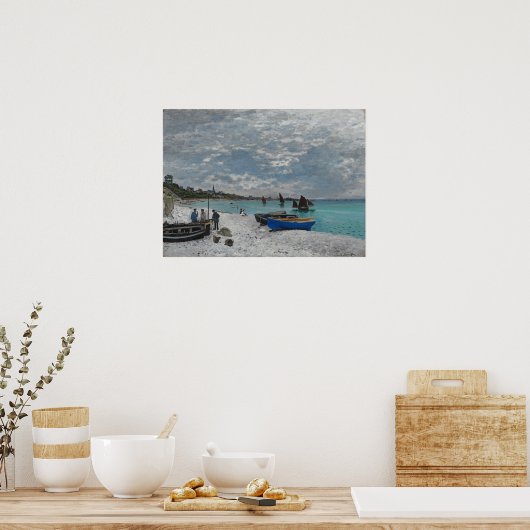 Monet - het strand bij sainte Adresse Poster (Keuken)