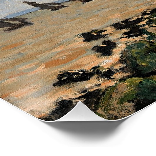 Monet - Het strand van Honfleur Perfect Poster (Hoek)