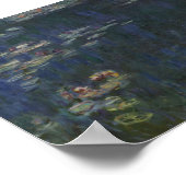 Monet - Het water laat groene reflecties zien Poster (Hoek)