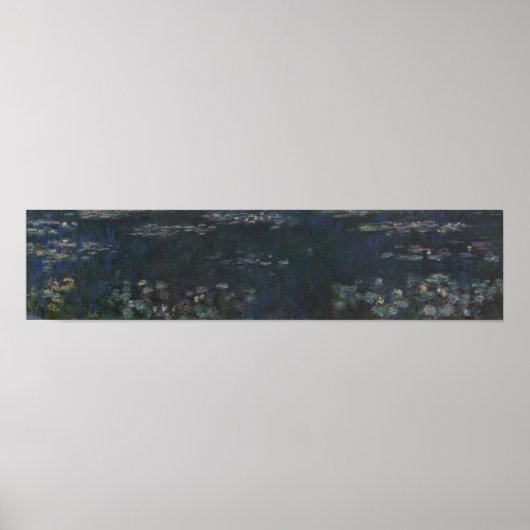 Monet - Het water laat groene reflecties zien Poster (Voorkant)