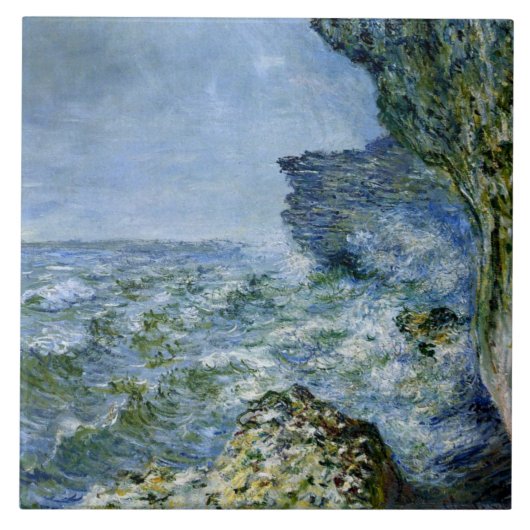 Monet - Het Zee in Fecamp, de kunstwerk van het im Tegeltje (Voorkant)
