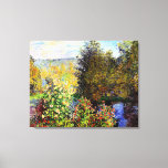 Monet - Hoek van de tuin in Montgeron Canvas Afdruk<br><div class="desc">Claude Monet schilderij,  Hoek van de tuin in Montgeron, </div>